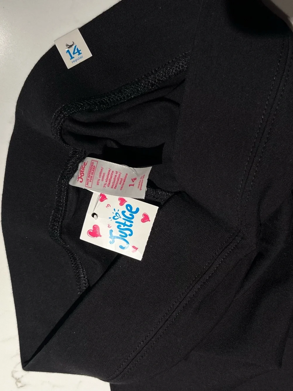 Justice • 14 • Girl’s Solid Black Cotton Capri Leggings